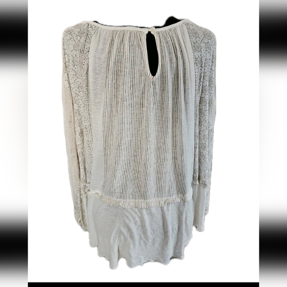 Free People Womens White Boho Indigo Dreams Flowy Embroidered Tunic Top M - Picture 8 of 16